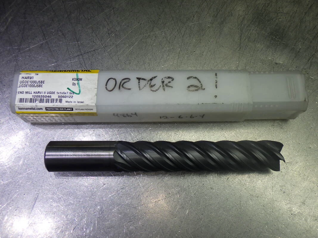 Kennametal 1" 5 Flute Carbide SQ Endmill 1" Shank UGDE1000J5BE KC643M (LOC1401A)