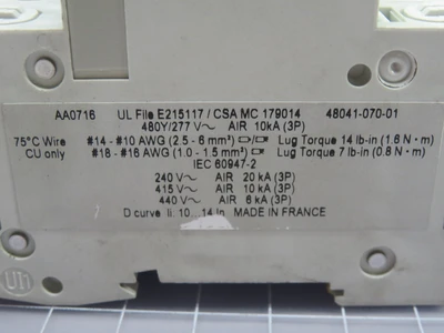 Used MERLIN GERIN _UNKNOWN_ Circuit Breakers Texas US | OCO Industrial #1684859