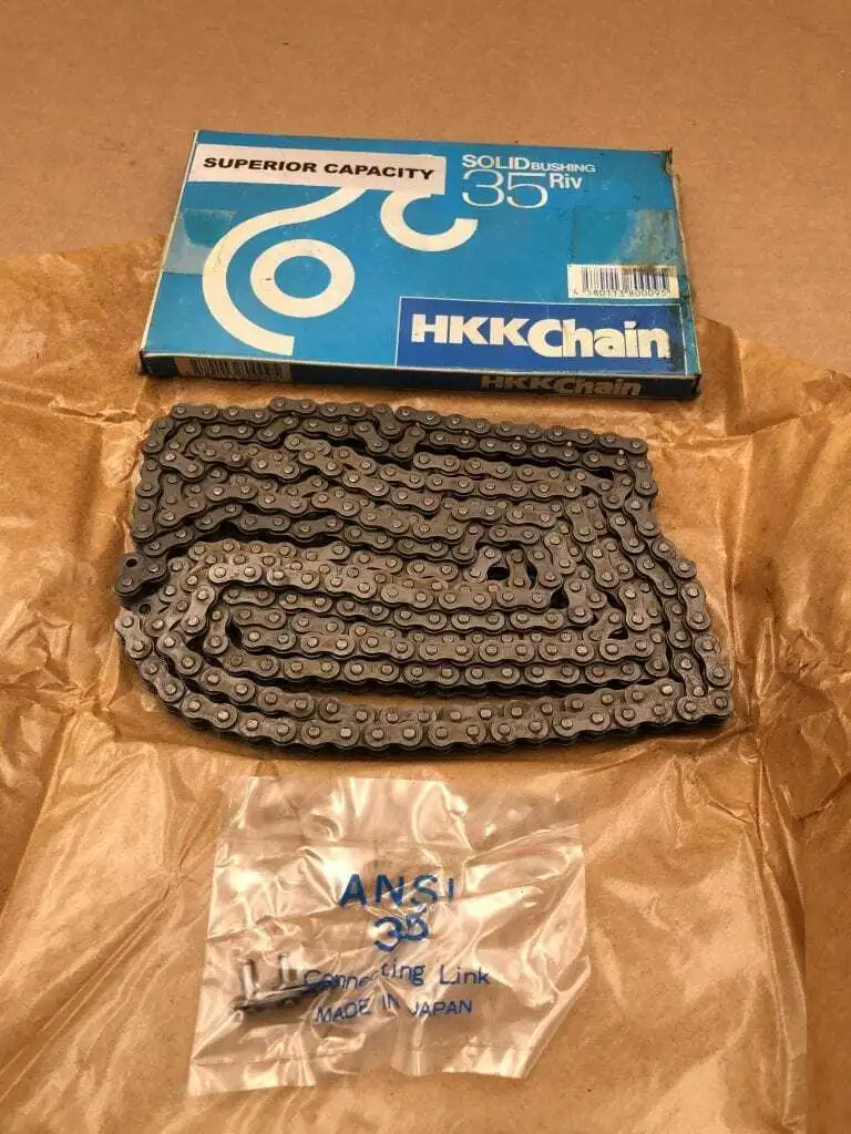 HKK Chain 35 Riv 10ft Riveted Roller Chain 0.375″ Pitch -NIB