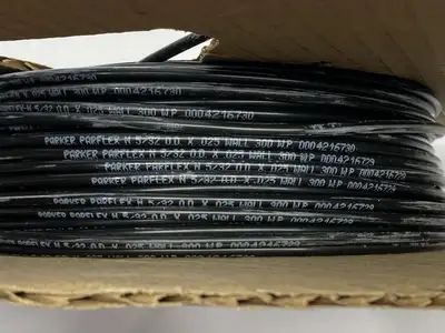 New | in-Stock PARKER BLACK NYLON TUBING .106" ID 5/32" OD SHELFWARE LOT OF 150' Hoses | Maverick Industrial Sales #1099914