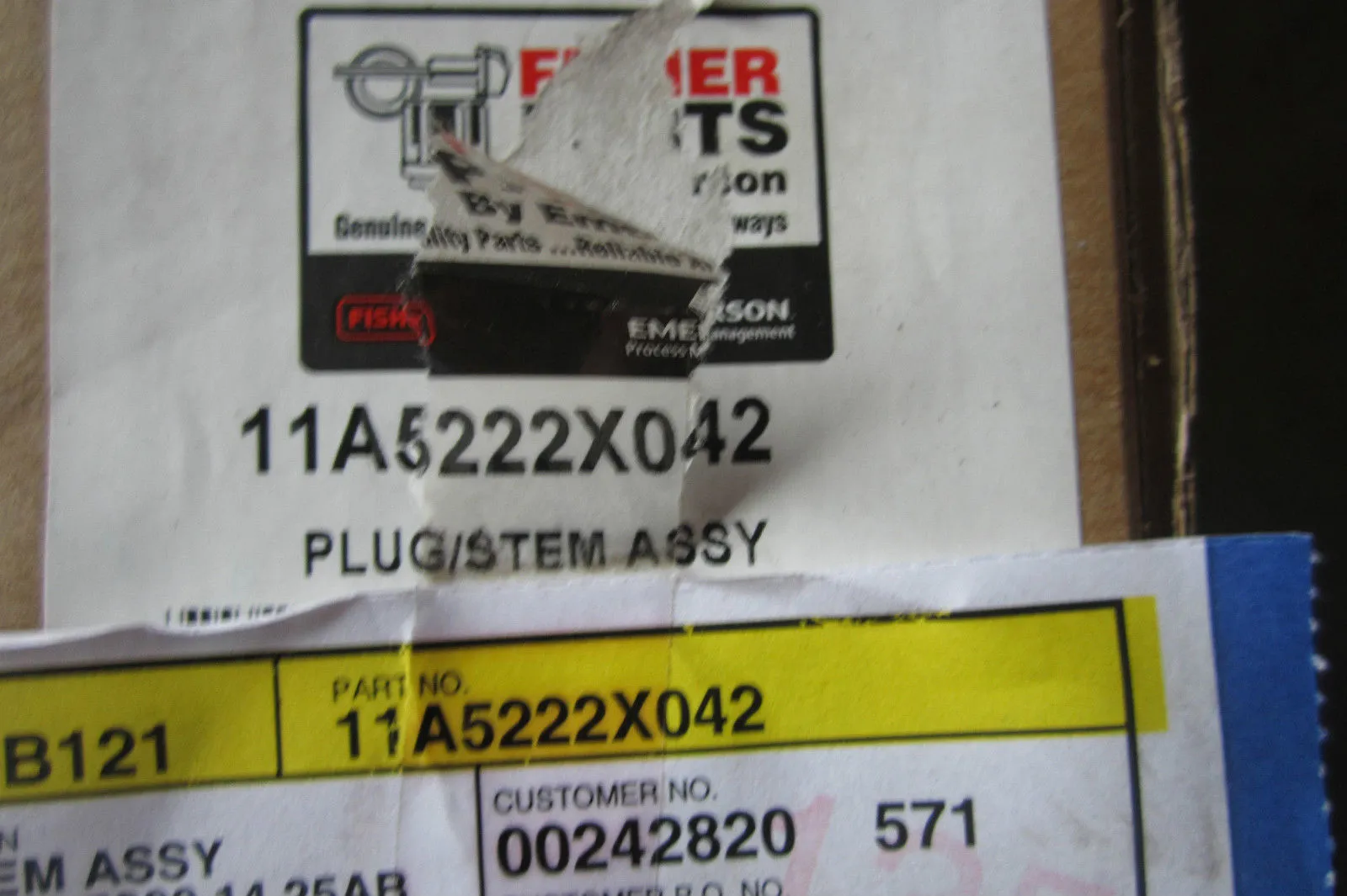 NEW FISHER PARTS/EMERSON 11A5222X042 PLUG/STEM ASSEMBLY