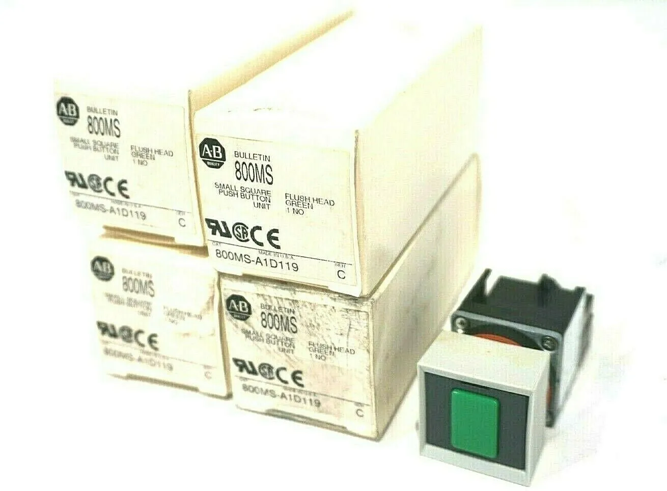 4 NEW ALLEN BRADLEY 800MS-A1D119 PUSH BUTTON UNIT SER.C 800MSA1D119