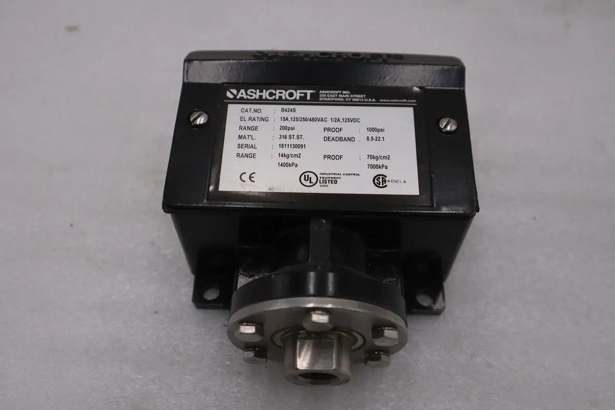 NEW OPEN BOX B424S ASHCROFT PRESSURE SWITCH STK 5539CC
