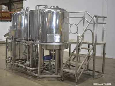 Used Allied Beverage Tanks 3.5 BBL Stainless Steel Brewhouse System – Complete Setup