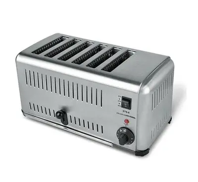 Commercial Portable Electric 6-slice Bread Toaster Machine Stainless Steel 220V
