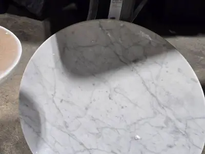 Marble Top Pedestal Table 21" x 20"