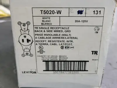 NEW LEVITON T5020-W
