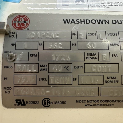NEW US MOTORS WD1P2AC