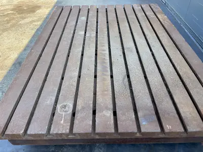 96" X 72" X 18" T-SLOTTED PORTABLE STEEL FLOOR LAYOUT PLATE: STOCK #16814