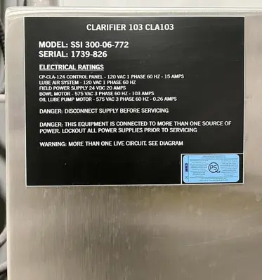 (7) GEA Westfalia SSI 300-06-772 vegetable protein clarifier centrifuges, 316SS.