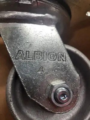 Set of 4 Albion Heavy-Duty Metal Swivel Casters, Made in USA
