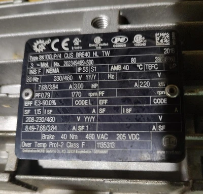 Used NORD SK100LP/4 CUS BRE40 HL TW Gearmotors Kentucky US | Edwards Industrial Repair #1321266