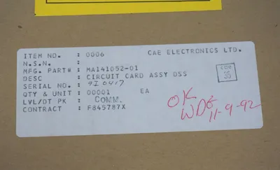 NEW CAE ELECTRONICS MA14052-01 CIRCUIT CARD ASSEMBLY 141052-01
