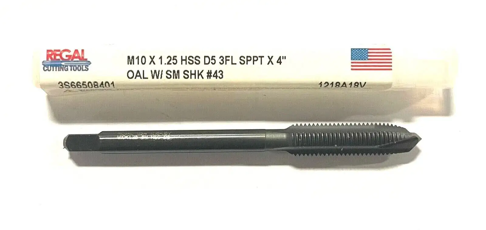Regal M10 x 1.25mm Tap HSS Spiral Point Extended Tap D5 3 Flute USA Made