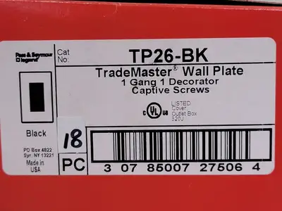NEW PASS & SEYMOUR TP26-BK
