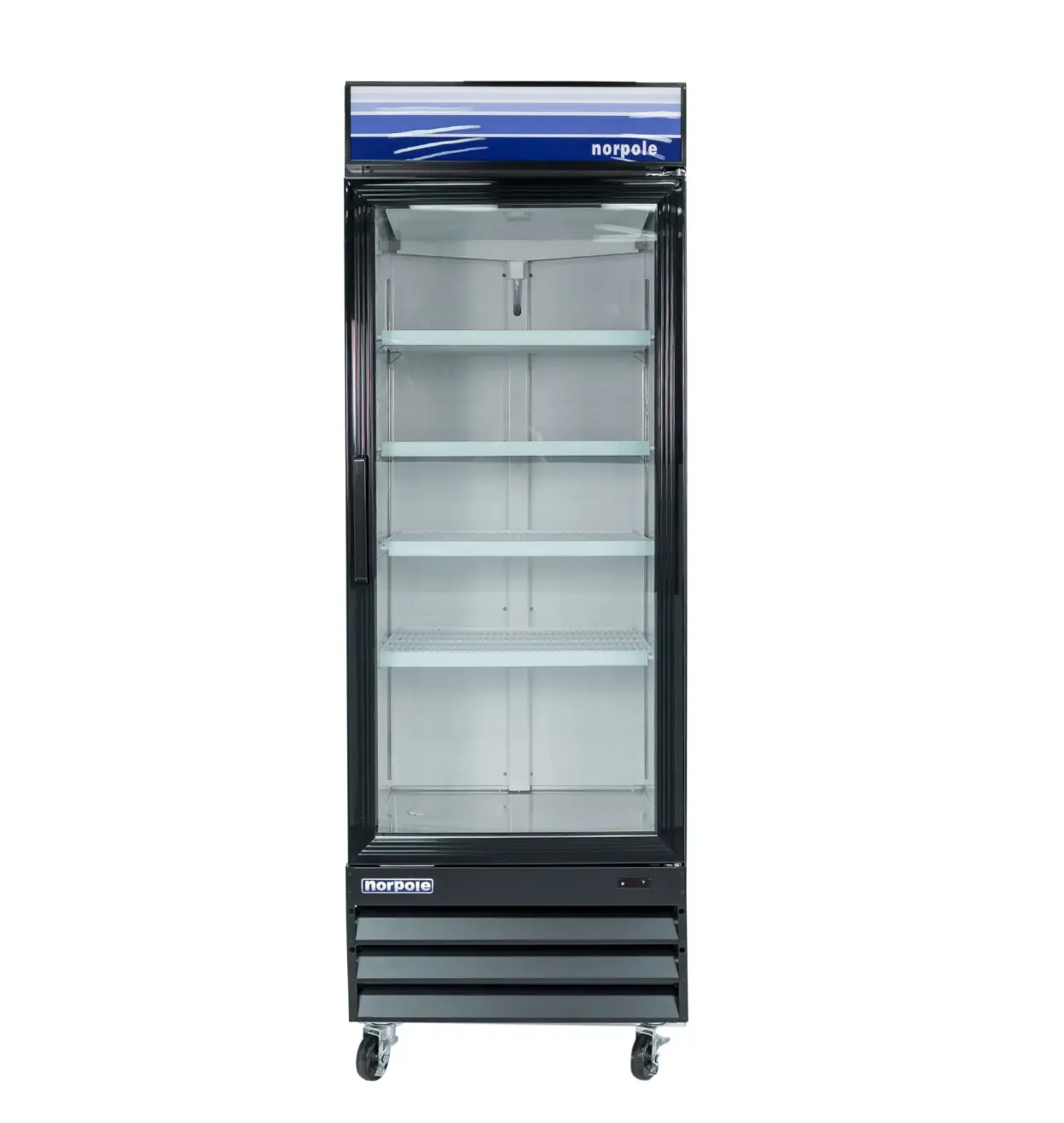 Magic Chef 28 IN. W 23 CU. FT. SINGLE SWING GLASS DOOR REFRIGERATOR IN BLACK