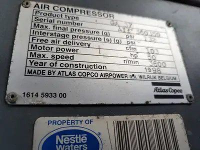 USED 1998 ATLAS COPCO GA 37