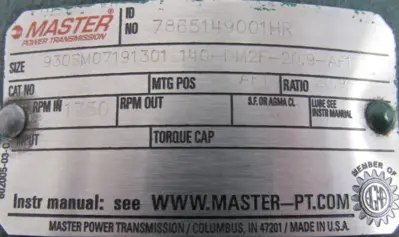 NEW MASTER 930SM07191301 IN-LINE GEAR REDUCER 20.9:1 140-DM2F-20.9-AF1
