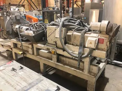 8" BUSS HOT MELT SINGLE-SCREW EXTRUDER AND PELLETIZING SYSTEM. STOCK # 0363624