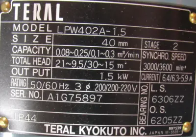 NEW TERAL AT-03-650 BUNRI AUTO-10 FILTER LPW402A-1.5 200-220V 40MM N-AT-00721