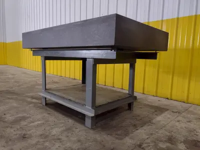 36" X 24" X 8" STARRETT BLACK PRECISION INSPECTION GRANITE SURFACE PLATE WITH STAND: STOCK 23106
