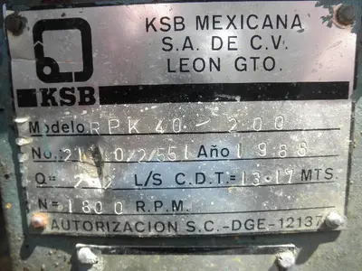 USED KSB RPK40/200