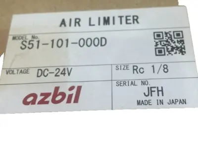 NEW AZBIL S51-101-000D AIR LIMITER DC-24V S51101000D
