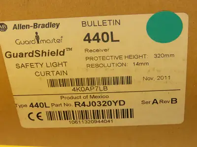 440L-P4J0320YD GuardMaster Guardshield Safety Light Curtain Transmitter/Receiver