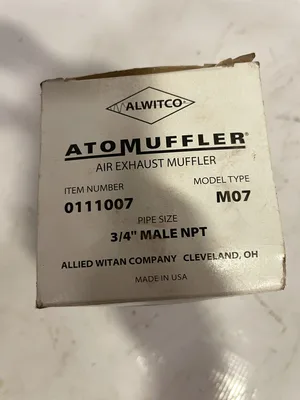 ALWITCO M07 Atomuffler Compressed Air / Pneumatic Exhaust Muffler 3/4” -NIB