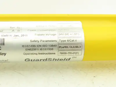 Allen Bradley 440L-R4J0480YD Light Curtain Guardmaster Receiver Only Ser A Rev B