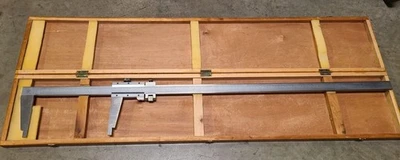 Vernier Caliper 0-40" / 0-1000 mm 100 cm Wooden Case Heavy Duty