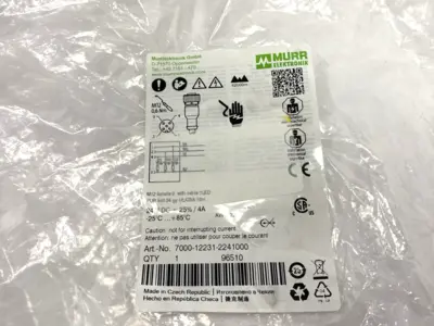 Murrelektronik 7000-12231-2241000 Single-Ended Cable M12 F Connector CUT TO 9m - Used