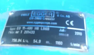 USED 2010 EGGER TYPE EO 11-400 H6 LB6B