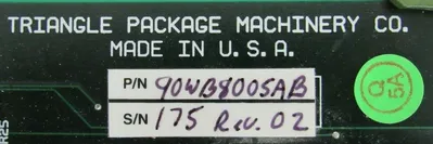 USED TRIANGLE PACKAGE MACHINERY 90WB8005AB BAG CONTROL BOARD