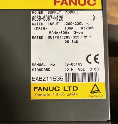 FANUC A06B-6087-H126 POWER SUPPLY