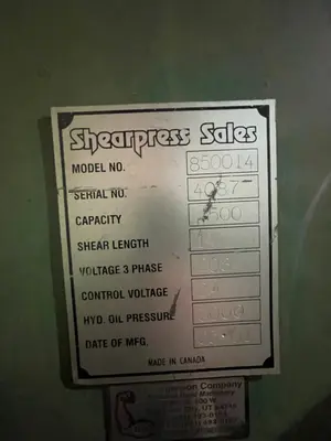 2001 ACCURPRESS 850014 Power Squaring Shears (Inch) | Used Fab Machines (6)