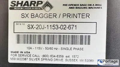 USED 2020 SHARP PACKAGING SX TABLETOP BAGGER