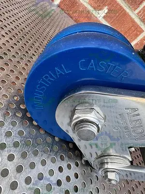 USED ALBION DUAL TECH 5" INDUSTRIAL CASTER W/ THREADED FITTING, 6" X 4.5" PLATFORM