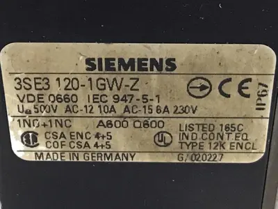USED SIEMENS 3SE3 120-1GW-Z