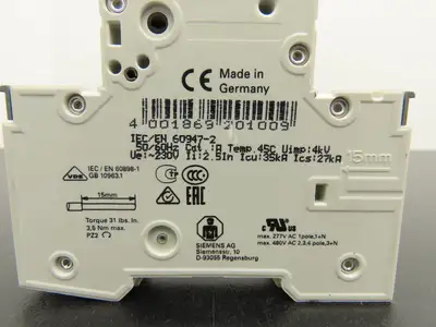 Siemens 5SY4103-5 Sentron Miniature Circuit Breaker 3A 230/400V 1 Pole Lot of 5