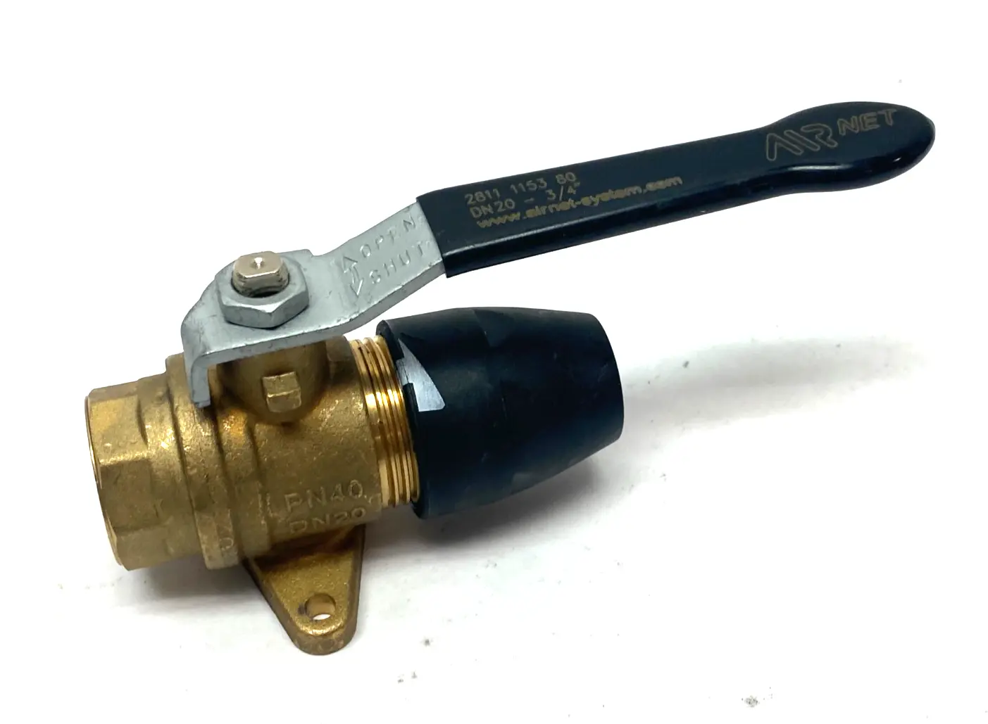 USED AIRNET BALL VALVE FEMALE 3/4" NPT TO DN20MM AIR TUBE