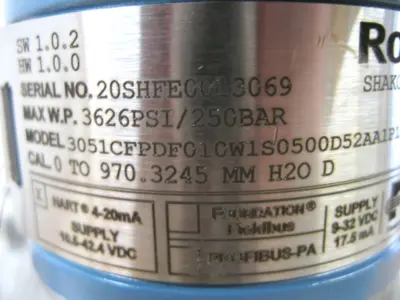 NEW Rosemount 3051 CFP DF010W1S0500D52AA1P1V1V2QC1Q8Q4E5M5CNG7387