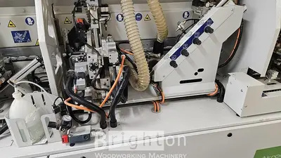 USED 2017 BIESSE AKRON 1440A USED EDGEBANDER WITH CORNER ROUNDING AND PREMILLING ++