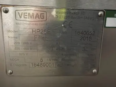 Used 2016 VEMAG HP 25E Sausage Stuffers Illinois US | M&M Equipment Corp. #1366878