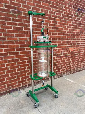 New | in-Stock CHEMGLASS 50 LITER JACKETED GLASS REACTOR W/ ZERO DEAD SPACE DRAIN VALVE MFG 20 Reactors California US | Equipment Lab #1266141