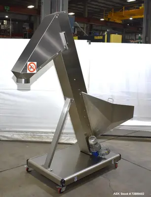 Used - SARG Incline Belt Conveyor with Hopper & Cleated Belt