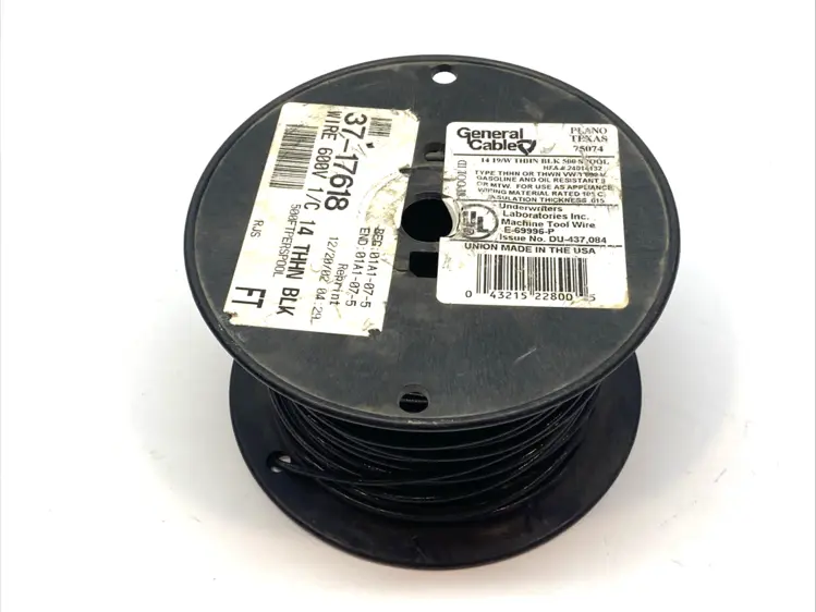 Used General Cable Black Machine Tool Wire 14 19/W THHN BLK 500 4lbs 7.9oz Cable & Wire Michigan US | Maverick Industrial Sales #1518205