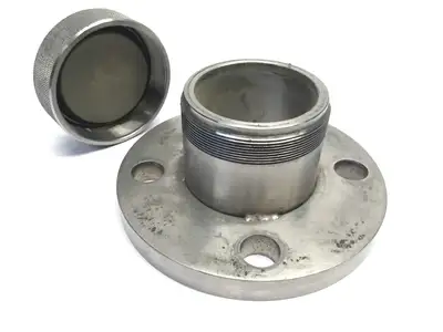 5” OD To 2-7/16" | Unbranded Half Nipple Vac. Flange, Threaded Cap, Approx. , 2-1/4 - Used