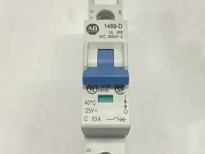 1489-D1C100 | Allen Bradley  Ser A Circuit Breaker 1-Pole 10A 125V LOT OF 3 - Used