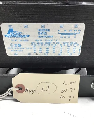 Acme Industrial Control Transformer; TA 2-54525